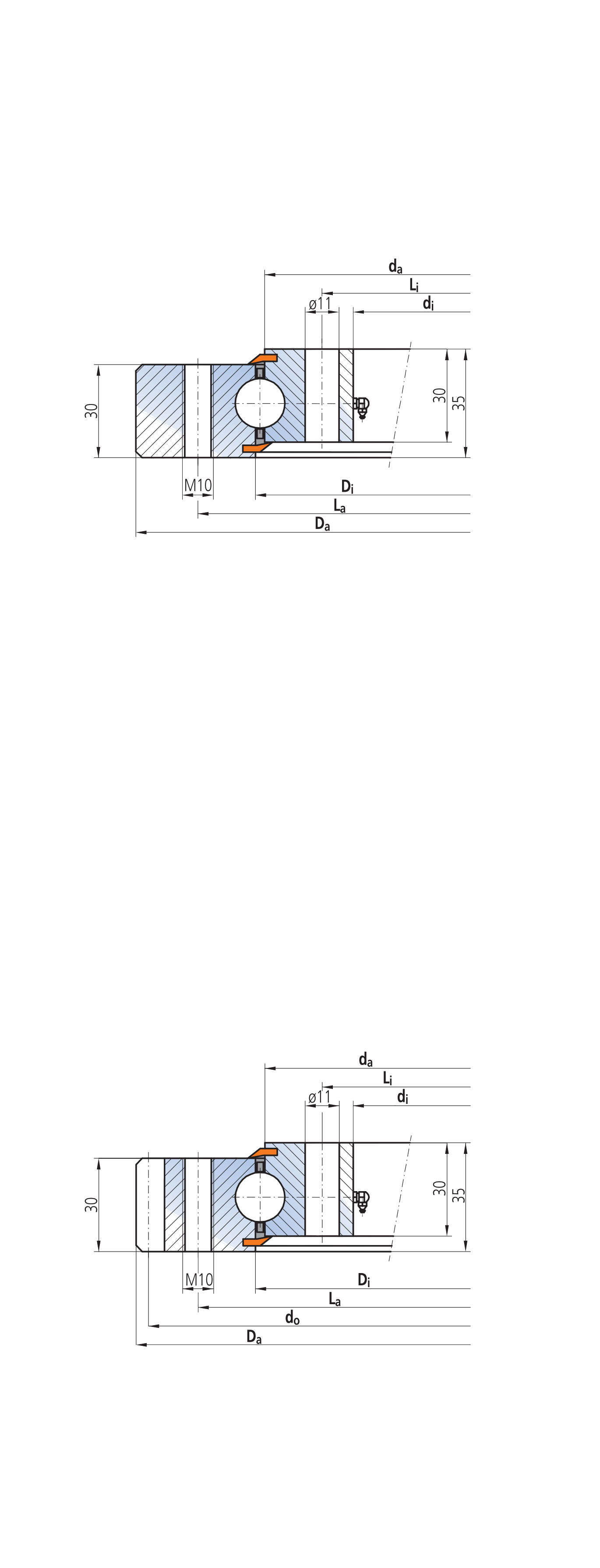 IMO 10-16 0100/0-08000 slewing bearing replacement dimensional drawing