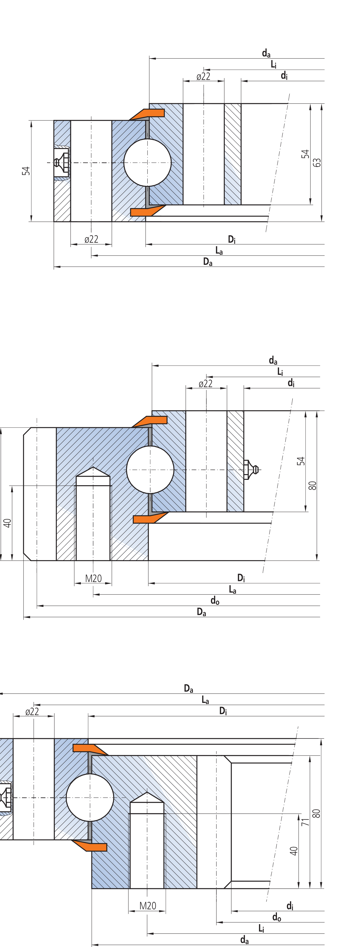 IMO 11-25 0955/1-03120 slewing bearing replacement dimensional drawing