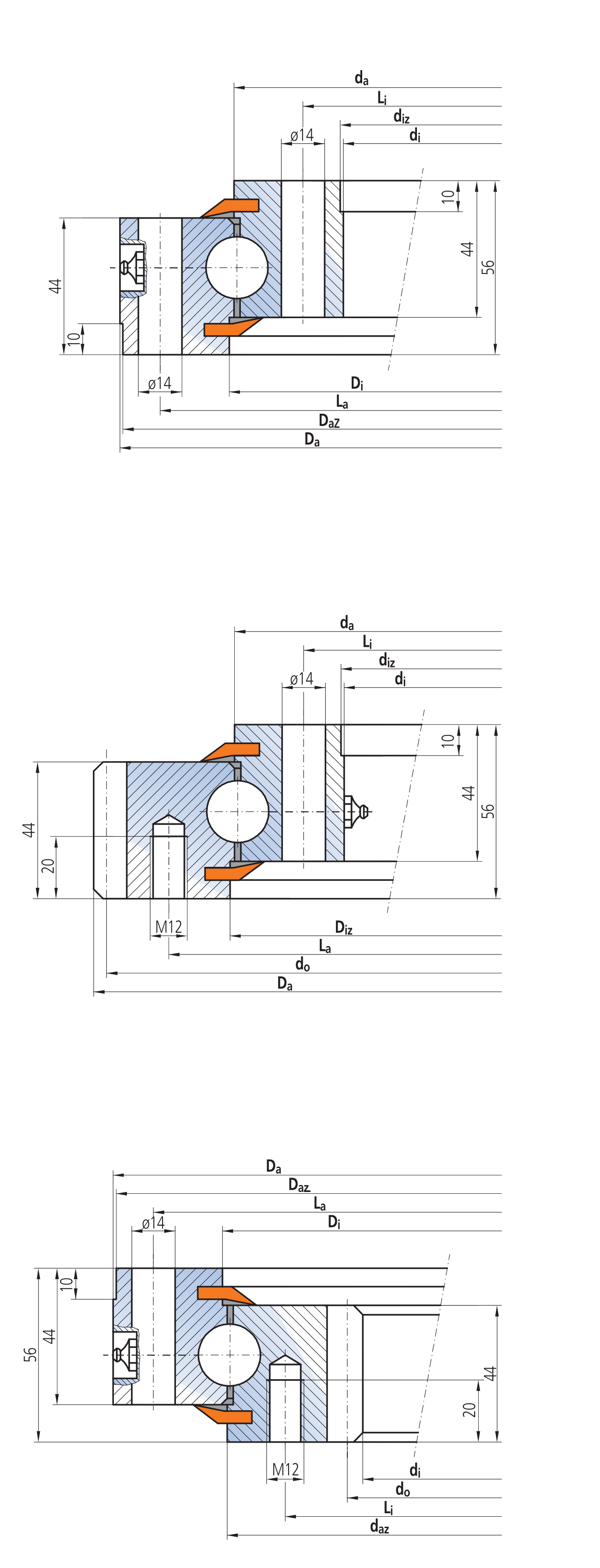 IMO 12-20 0641/1-02233 slewing bearing replacement dimensional drawing
