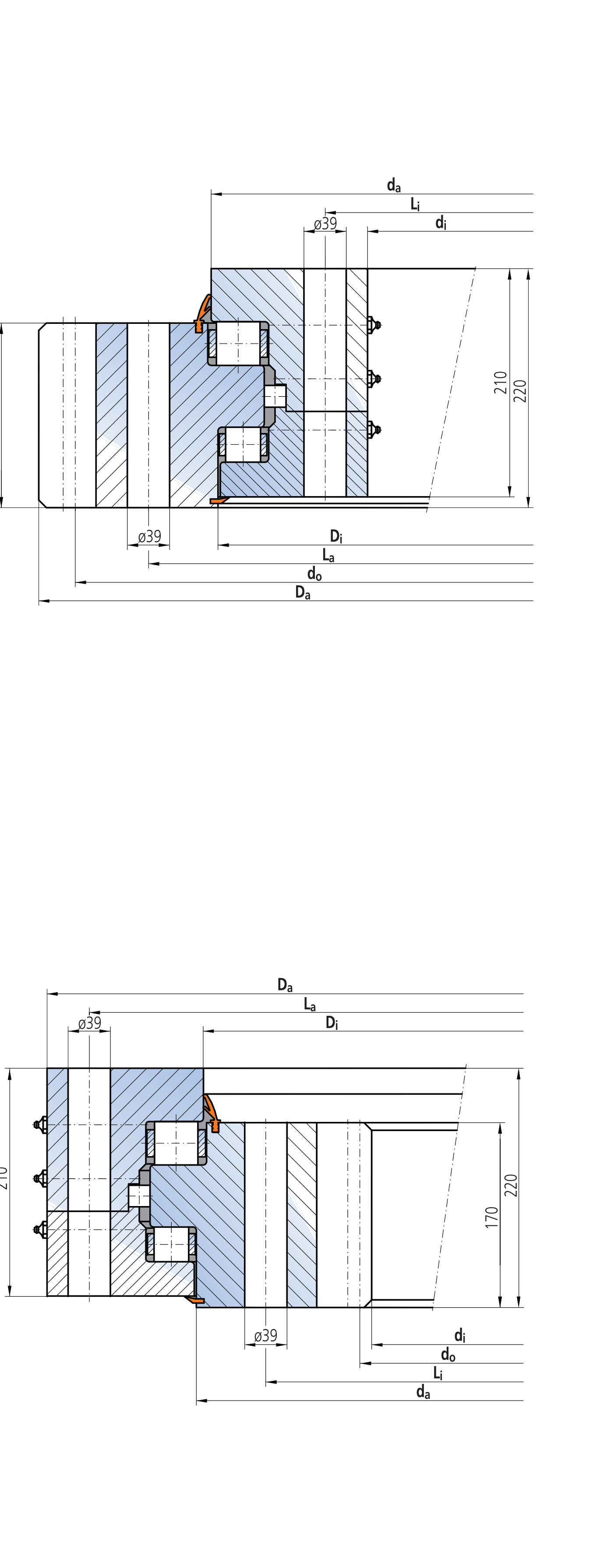 IMO 31-40 4500/2-07460 slewing bearing replacement dimensional drawing