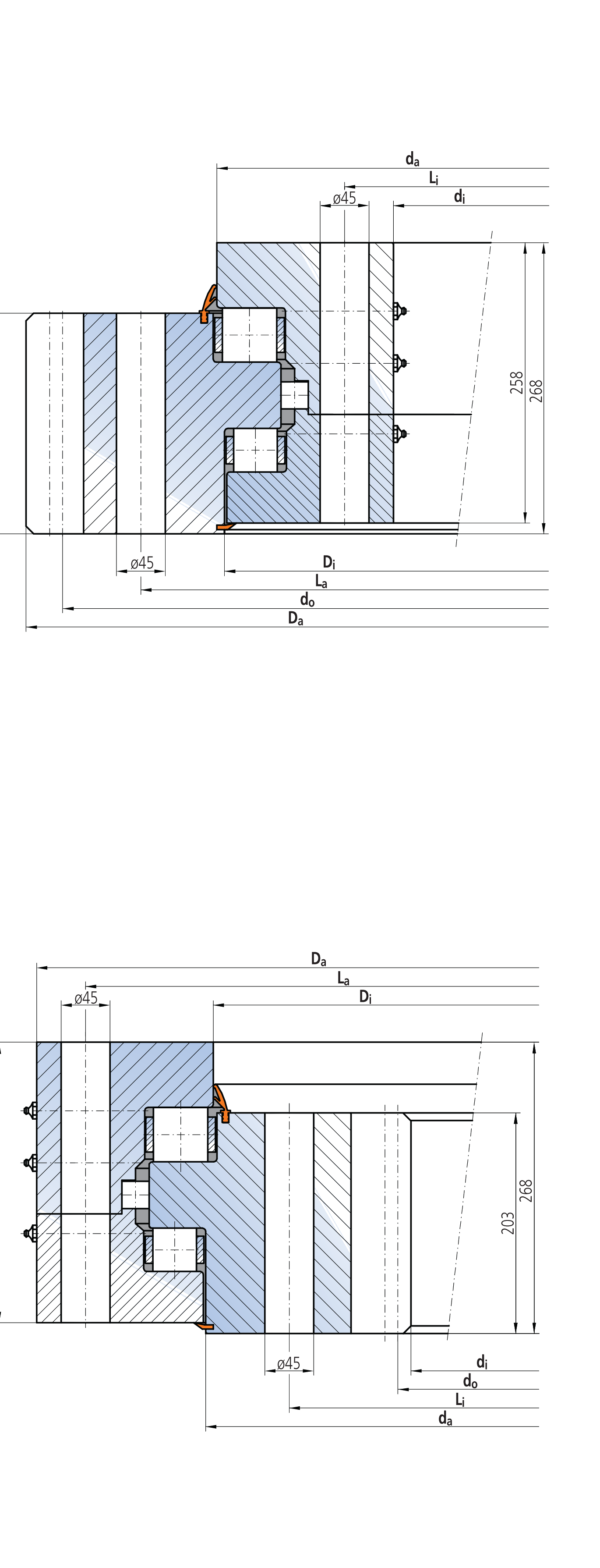 IMO 32-50 4000/2-07580 slewing bearing replacement dimensional drawing
