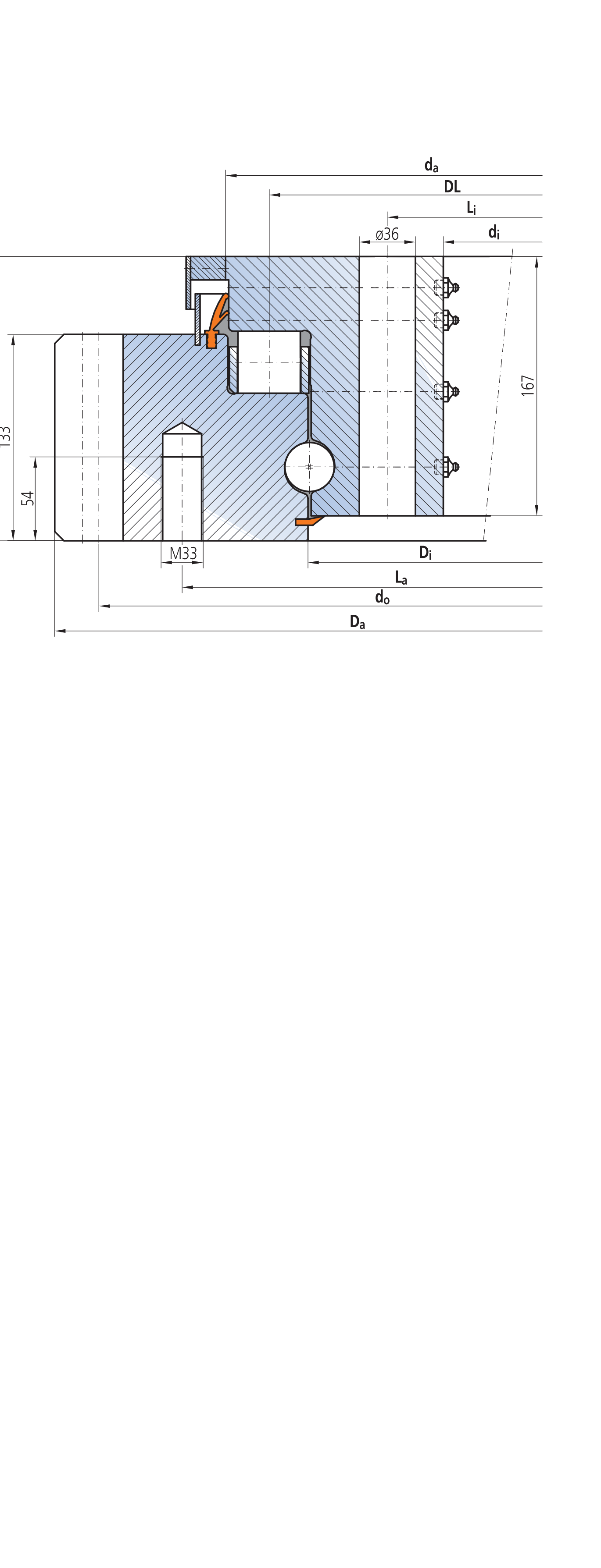 IMO 51-40 4900/2-06935 slewing bearing replacement dimensional drawing