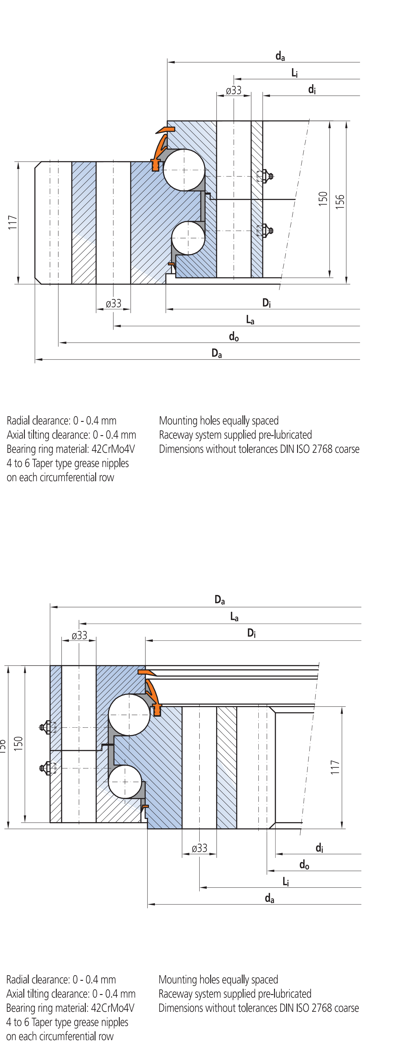 IMO 81-40 3150/2-07620 slewing bearing replacement dimensional drawing
