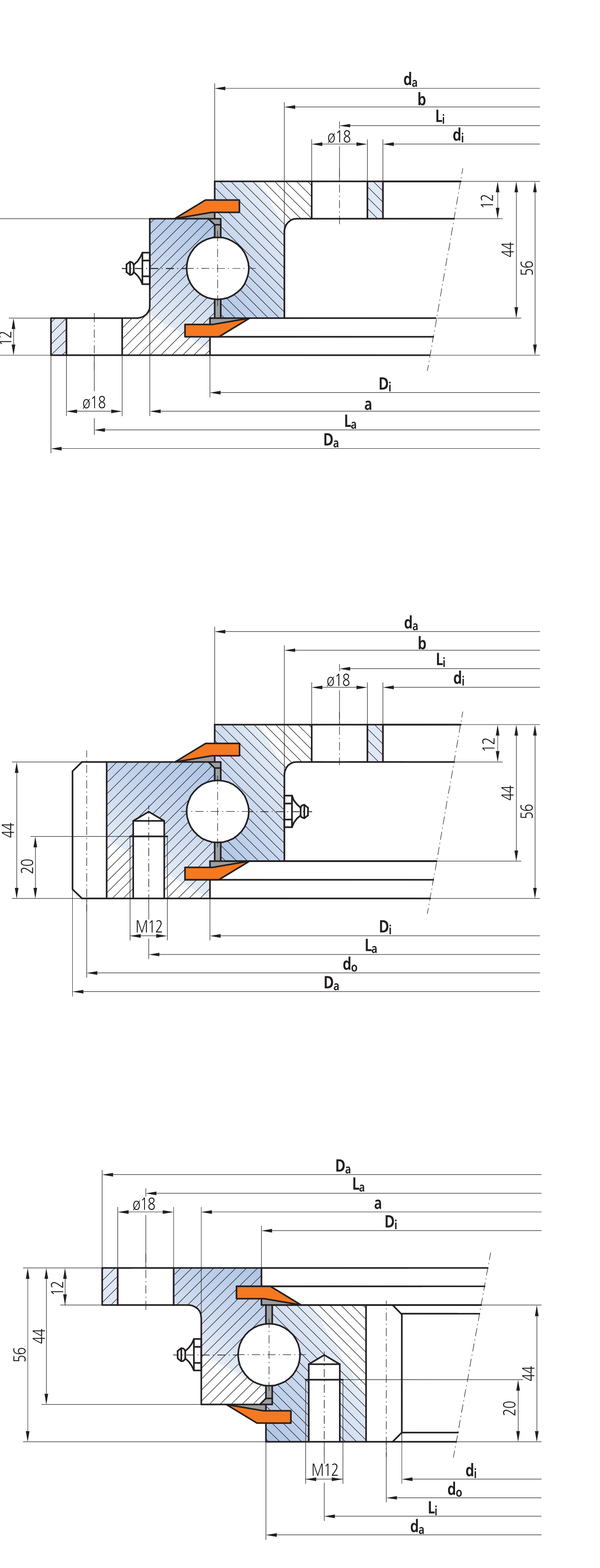 IMO 90-20 0841/0-07052 slewing bearing replacement dimensional drawing
