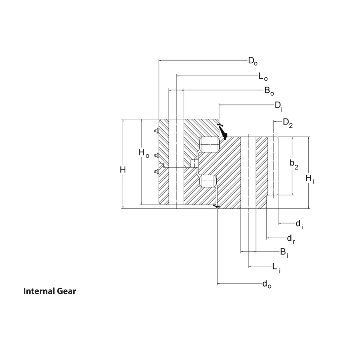 Kaydon TR Series Engranaje interno outline drawing