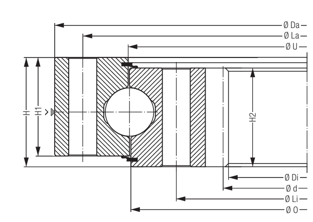Disegno di ingombro dal catalogo OEM per Liebherr KUD02350-045VJ15-900-000