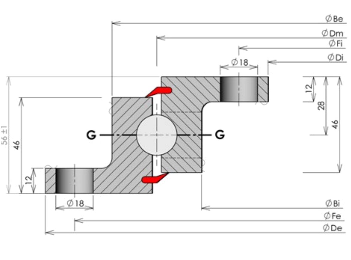 ROLLIX 26-0641-01 slewing bearing replacement dimensional drawing
