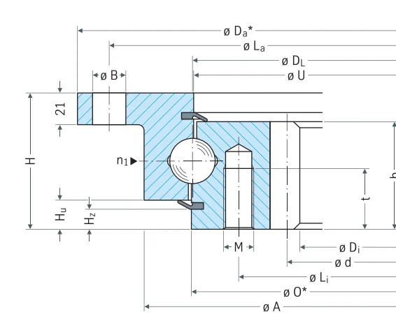 Rothe Erde 282.30.0900.013 slewing bearing replacement dimensional drawing