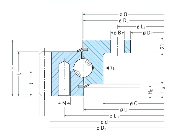 Rothe Erde 281.30.0975.013 slewing bearing replacement dimensional drawing