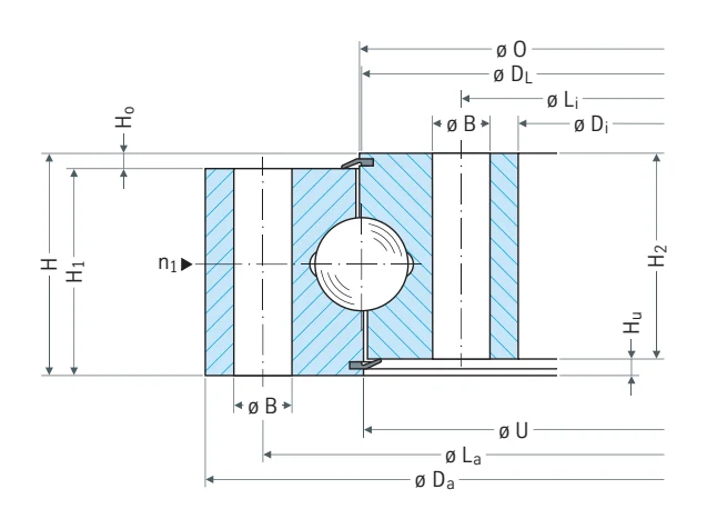 Rothe Erde 060.25.0475.000.11.1504 slewing bearing replacement dimensional drawing