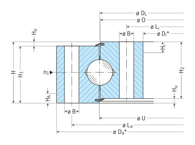 Rothe Erde 060.20.0544.500.01.1503 slewing bearing replacement dimensional drawing