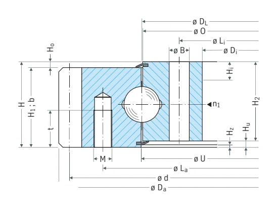 Rothe Erde 061.20.0644.575.01.1403 slewing bearing replacement dimensional drawing