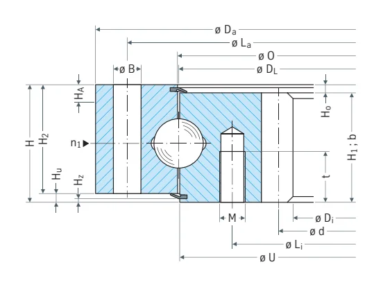 Rothe Erde 062.20.0414.575.01.1403 slewing bearing replacement dimensional drawing