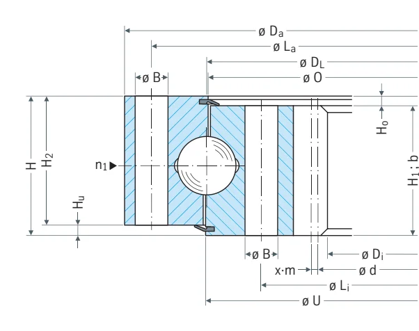 Rothe Erde 062.20.0400.000.11.1503 slewing bearing replacement dimensional drawing