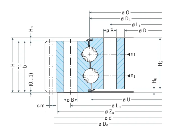 Rothe Erde 091.20.1246.990.11.1503 slewing bearing replacement dimensional drawing