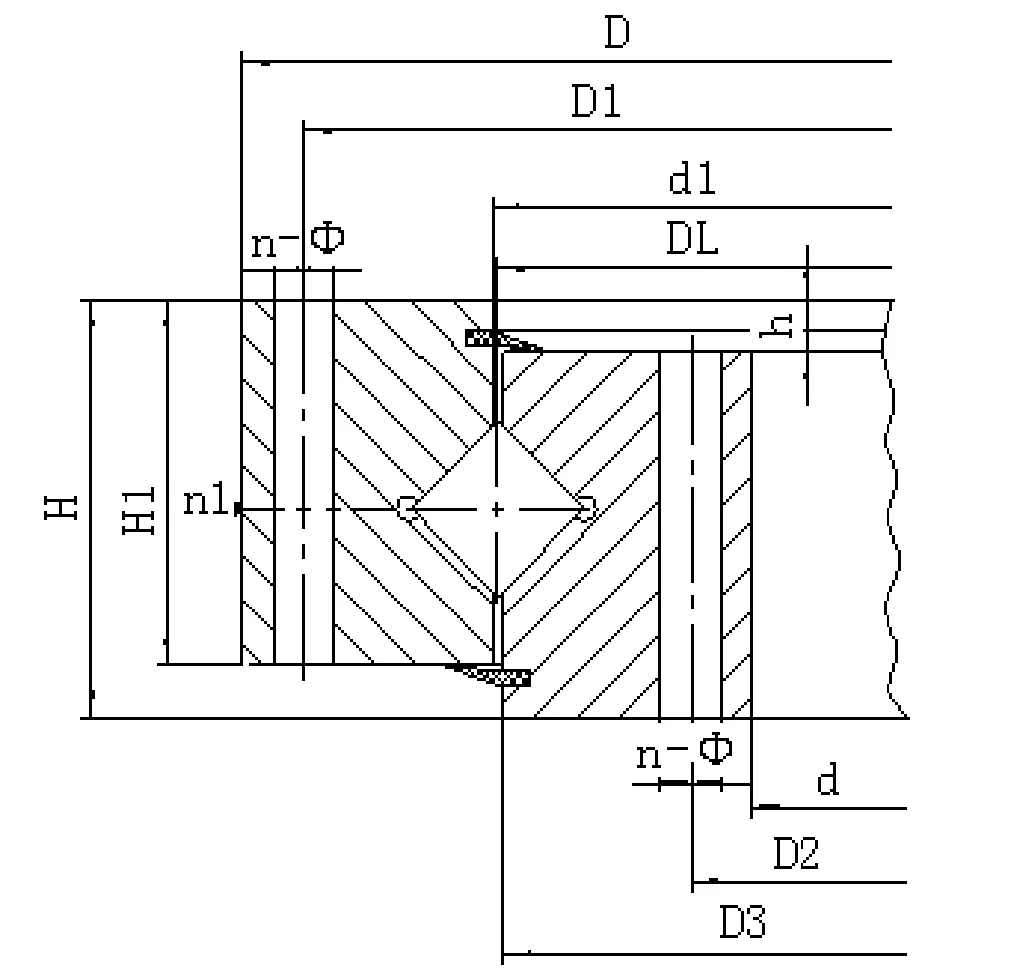 110 Series Ungeared Crossed Roller Slewing Bearings section drawing