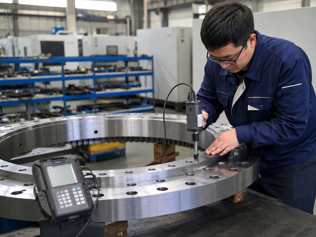 Inspection and assembly of a slewing bearing at MERYDOM