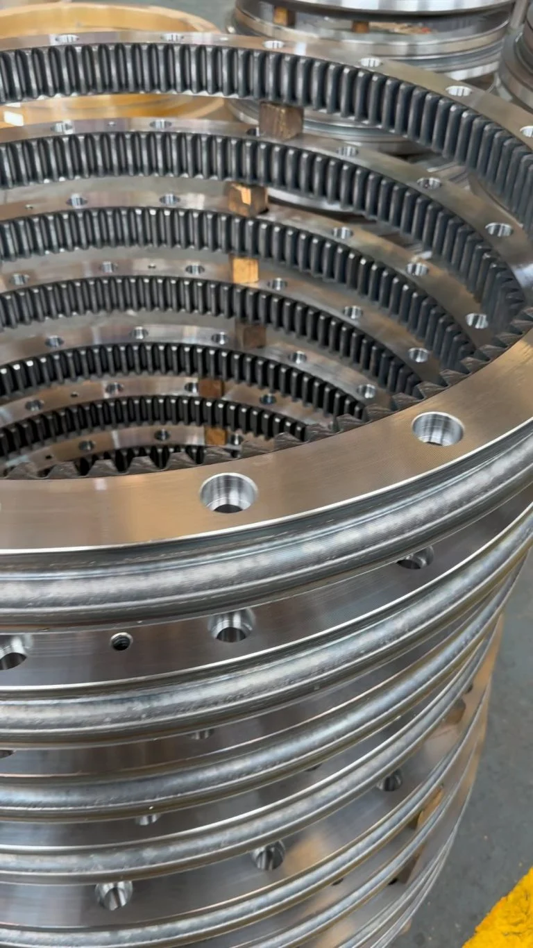 Inner ring mounting hole of slewing bearing.