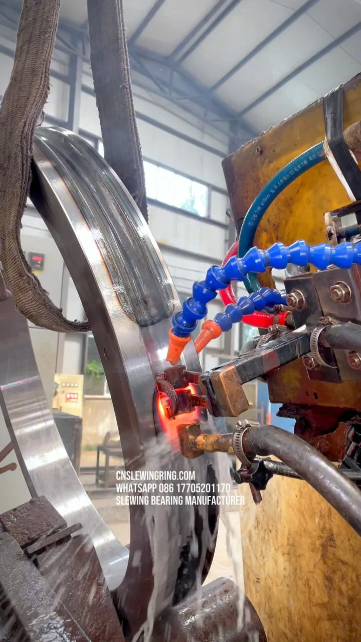 Slewing bearing raceway quenching cnslewingring.com WhatsApp 086 17705201170 Slewing Bearing Manufacturer
