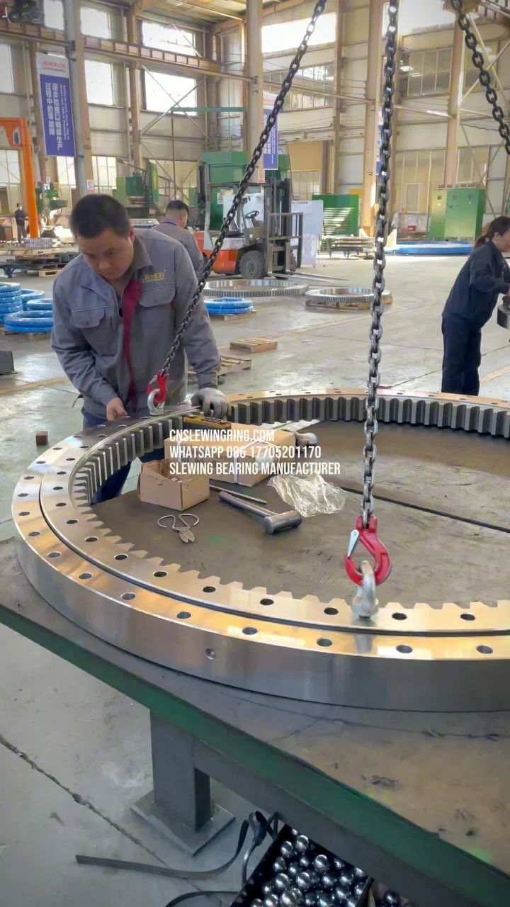 The single row ball slewing bearing consists of an outer ring and an inner ring, and the inner…