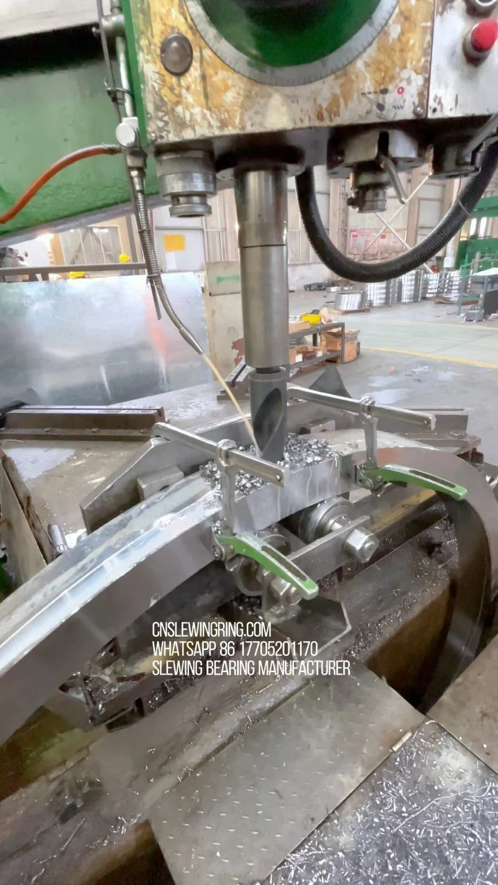 Machining outer ring oil hole CNSlewingRing.com WhatsApp 86 17705201170 Slewing Bearing Manufacturer jovi@cnslewingring.com