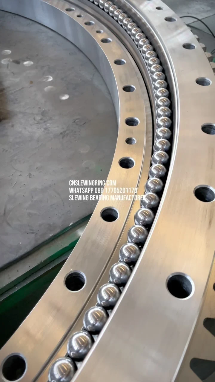 We have just completed the test assembly of the slewing bearing of the double row ball structure. This…
