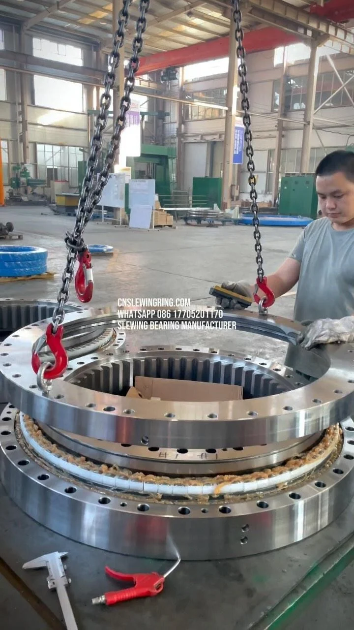 The installation is complete! Three rows of roller structure slewing bearing.