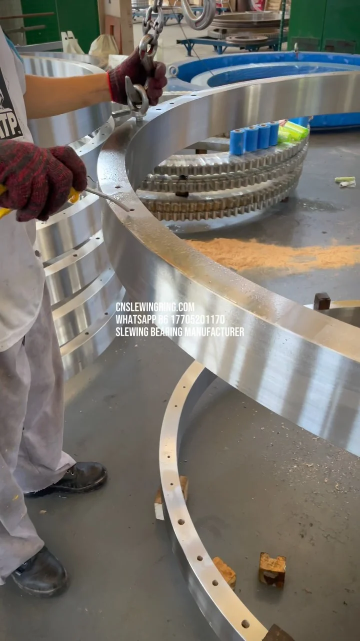 Every mounting hole must be cleaned and inspected before release. CNSlewingRing.com WhatsApp 86 17705201170 Slewing Bearing Manufacturer jovi@cnslewingring.com
