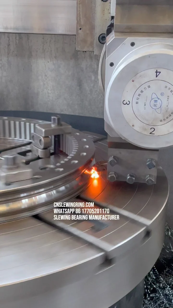 This is the inner ring of a slewing bearing, and we are grinding its raceway to meet the…
