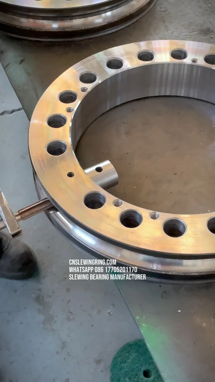 The rolling elements and isolation bodies of the single row ball structure slewing bearing need to be installed…
