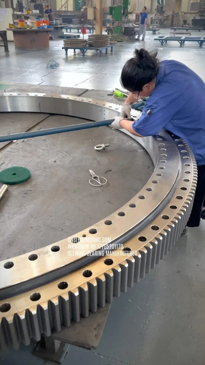We are doing a final check on this slewing ring to make sure it is fully compliant.