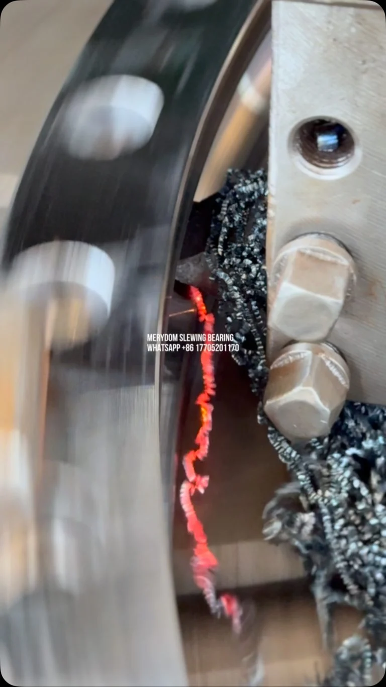 After the slewing bearing raceway is hardened by quenching, the surface finish and gear ring accuracy treatment are…
