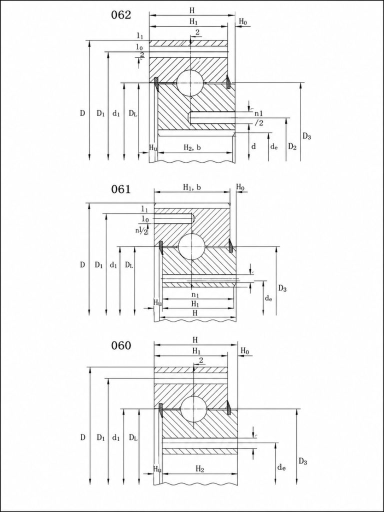 06 Light Series Slewing Bearings section drawing