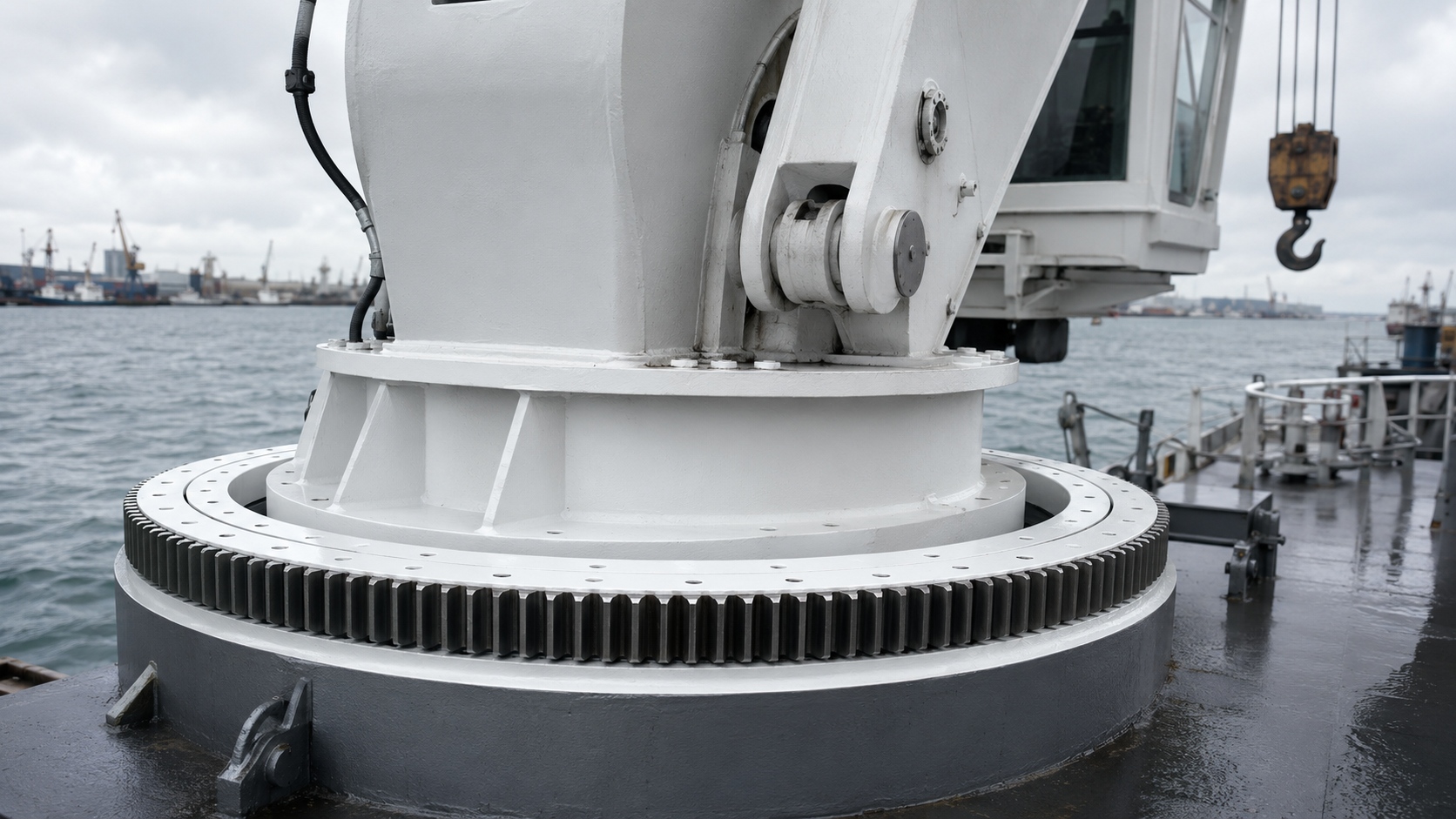 Marine surface protection and preservation of a slewing bearing