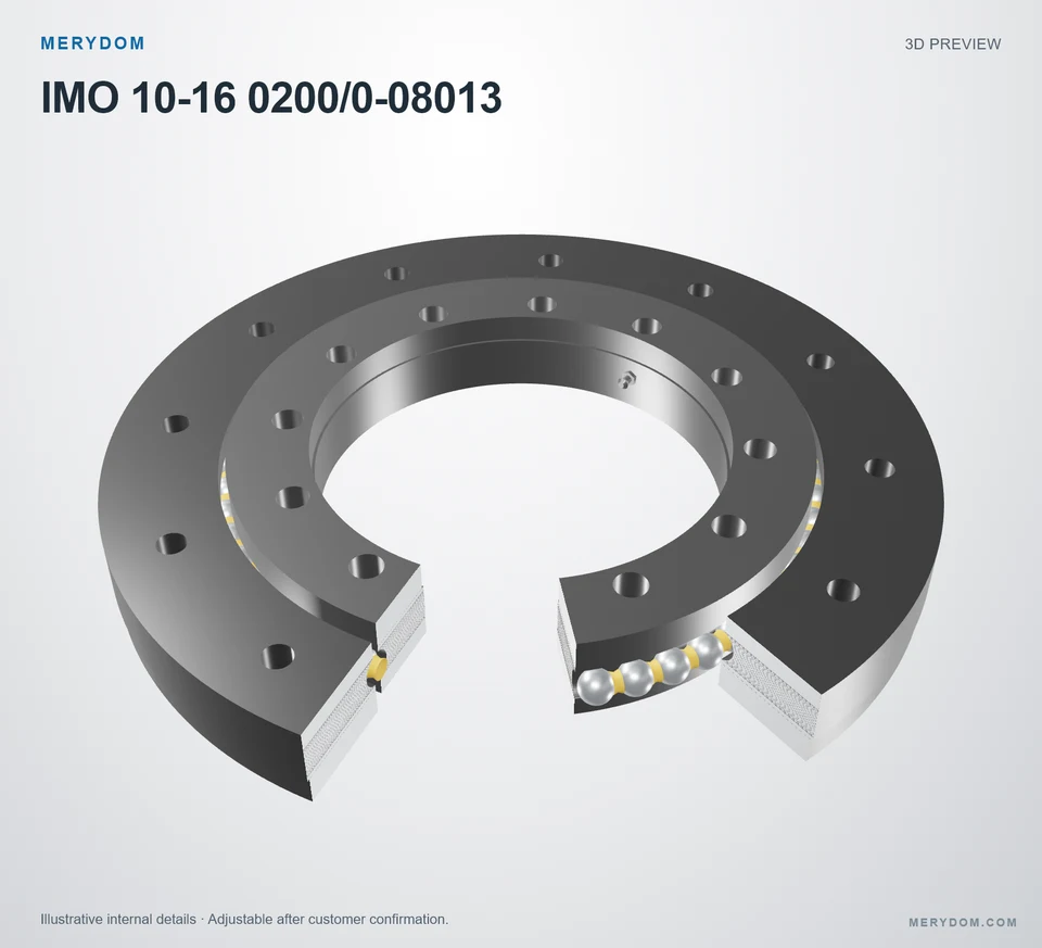 3D model preview of the MERYDOM replacement slewing bearing for IMO 10-16 0200/0-08013.