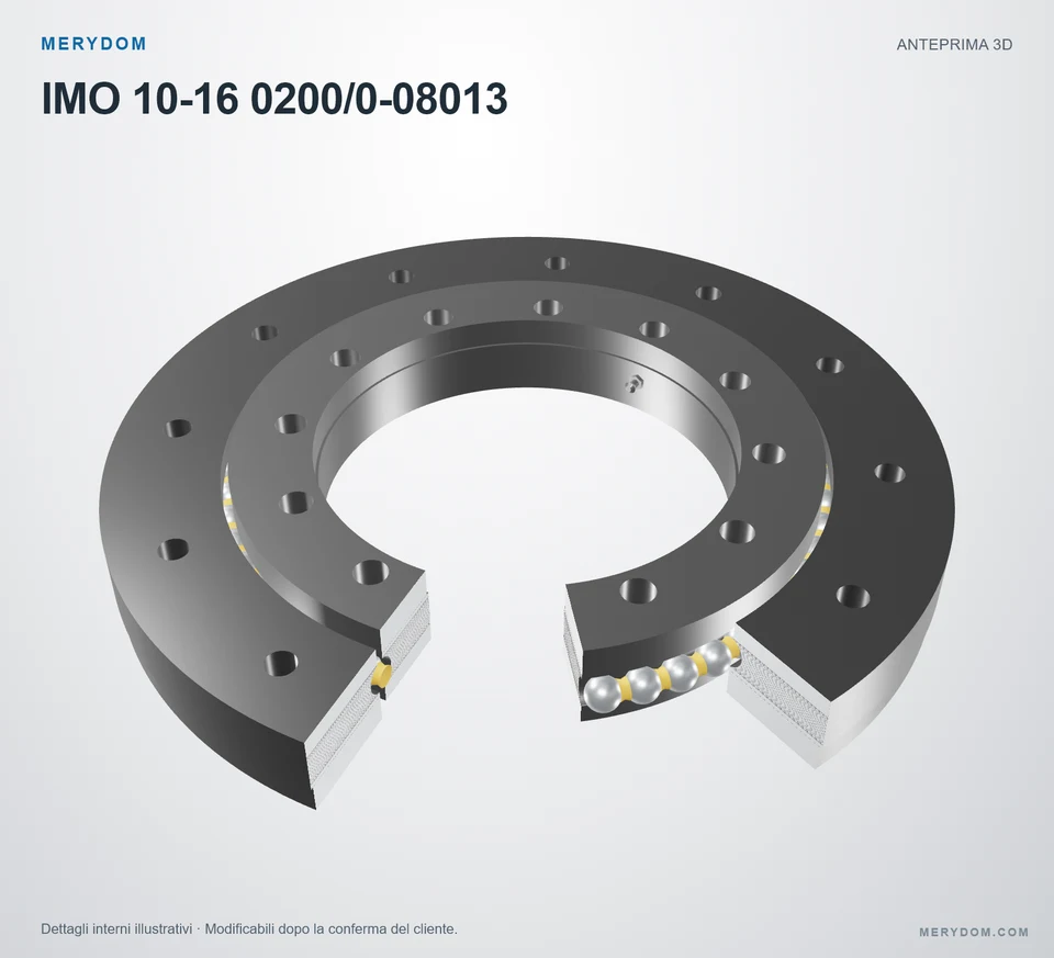 Anteprima del modello 3D del cuscinetto di rotazione sostitutivo MERYDOM per IMO 10-16 0200/0-08013.