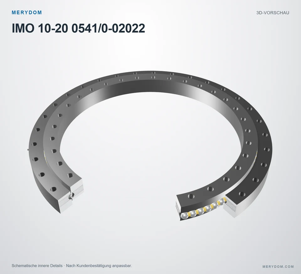 Vorschau des 3D-Modells des MERYDOM-Ersatzdrehkranzes für IMO 10-20 0541/0-02022.