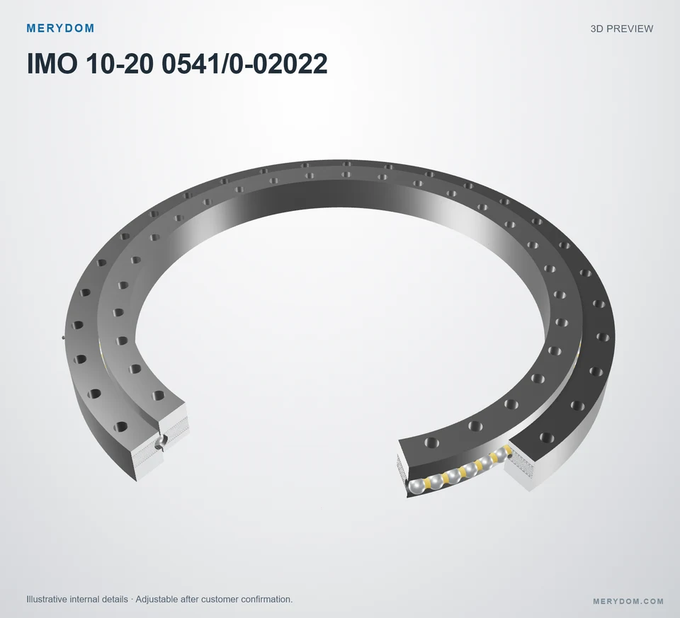 3D model preview of the MERYDOM replacement slewing bearing for IMO 10-20 0541/0-02022.