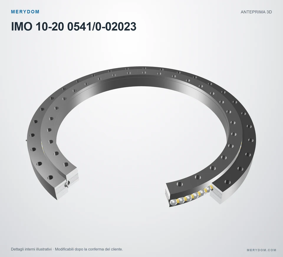 Anteprima del modello 3D del cuscinetto di rotazione sostitutivo MERYDOM per IMO 10-20 0541/0-02023.