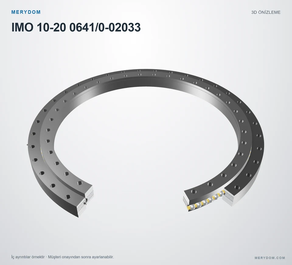 IMO 10-20 0641/0-02033 için MERYDOM muadil döner tabla rulmanının 3D model önizlemesi.