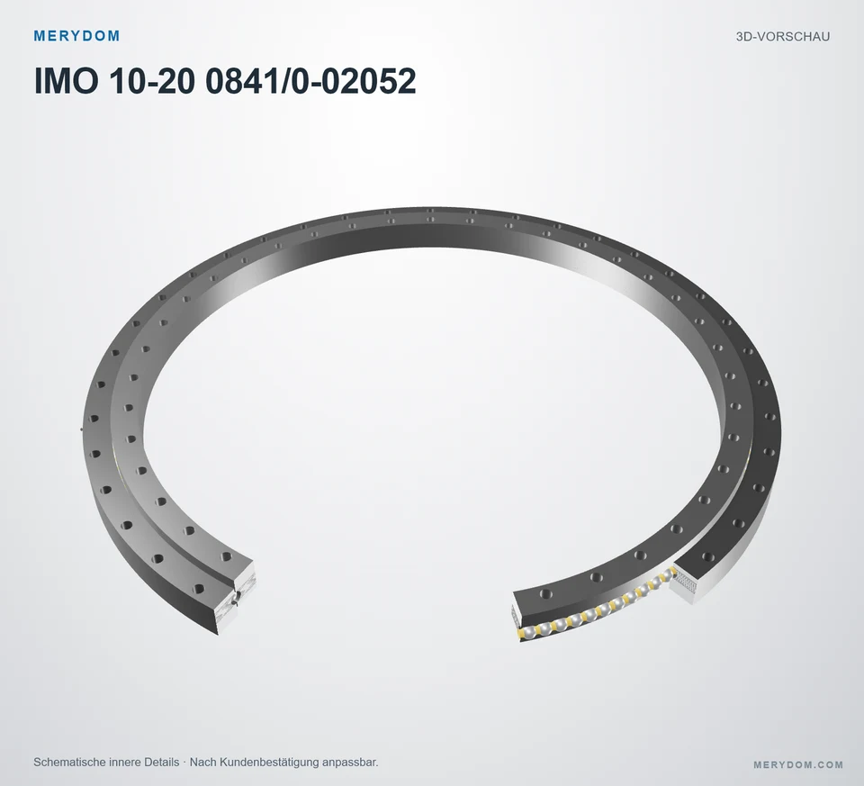 Vorschau des 3D-Modells des MERYDOM-Ersatzdrehkranzes für IMO 10-20 0841/0-02052.