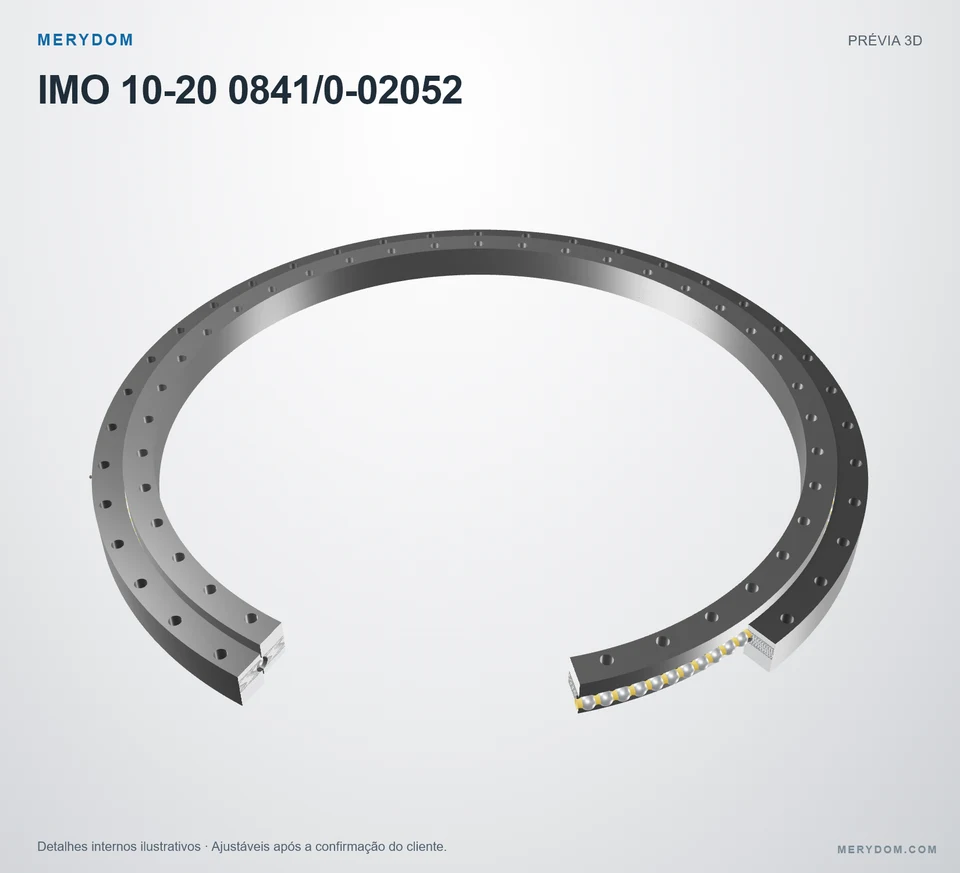 Prévia do modelo 3D do rolamento de giro de substituição MERYDOM para IMO 10-20 0841/0-02052.