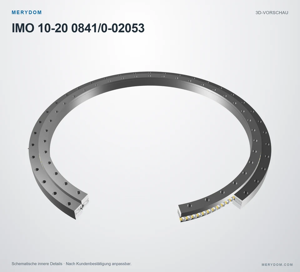 Vorschau des 3D-Modells des MERYDOM-Ersatzdrehkranzes für IMO 10-20 0841/0-02053.