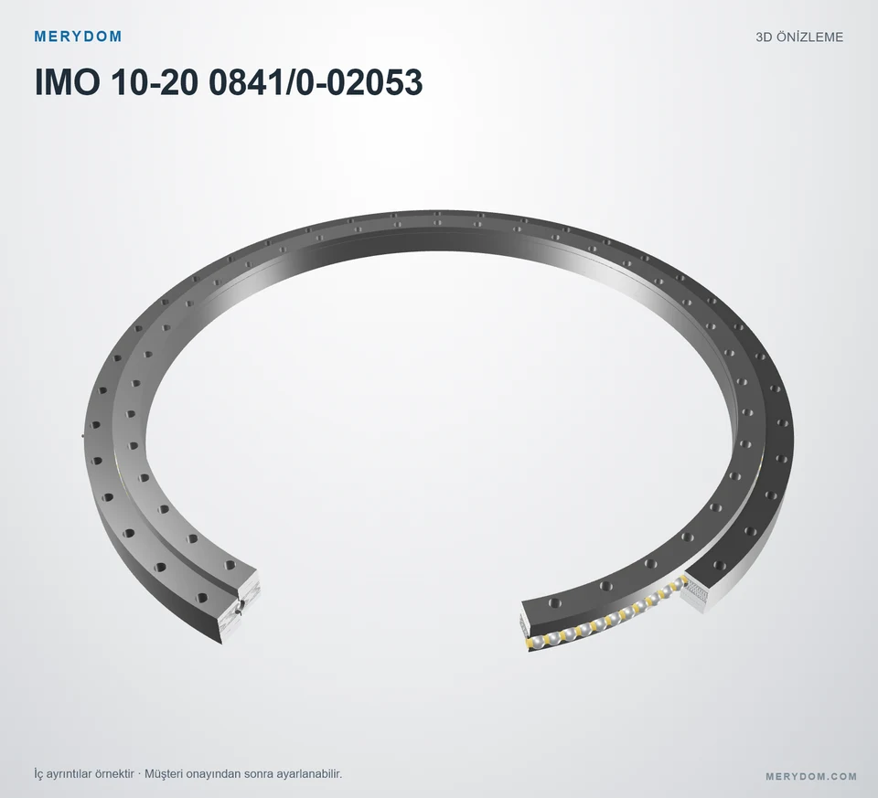 IMO 10-20 0841/0-02053 için MERYDOM muadil döner tabla rulmanının 3D model önizlemesi.
