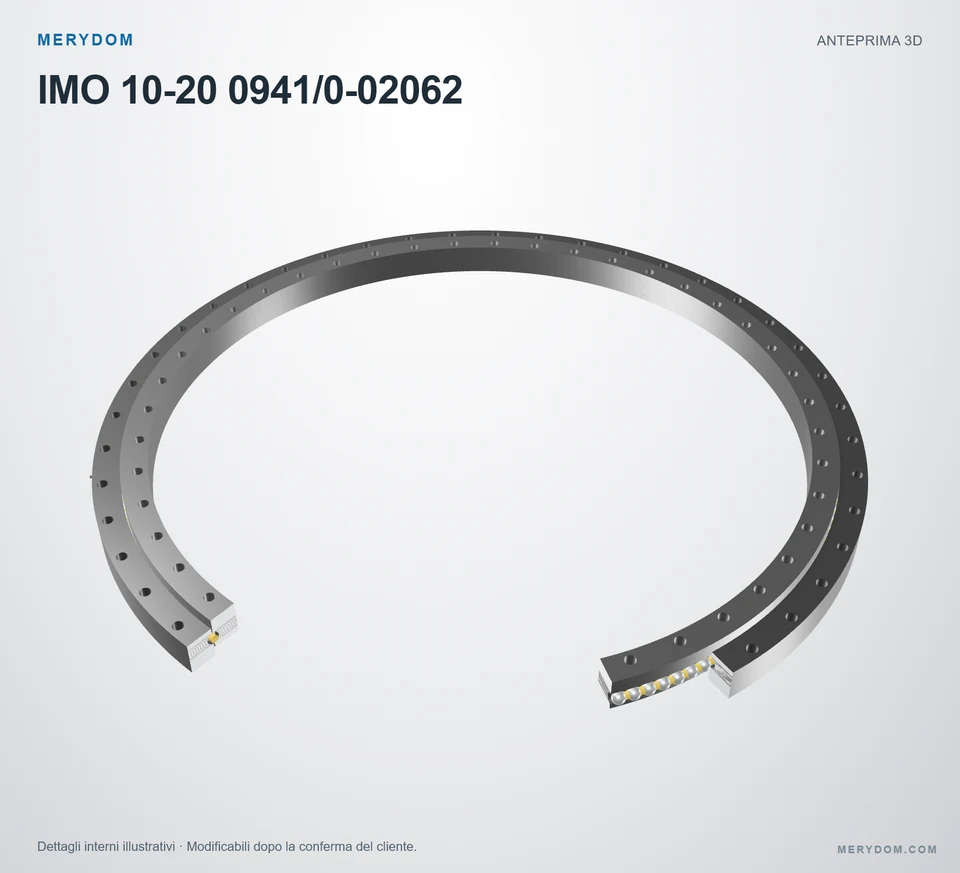 Anteprima del modello 3D del cuscinetto di rotazione sostitutivo MERYDOM per IMO 10-20 0941/0-02062.