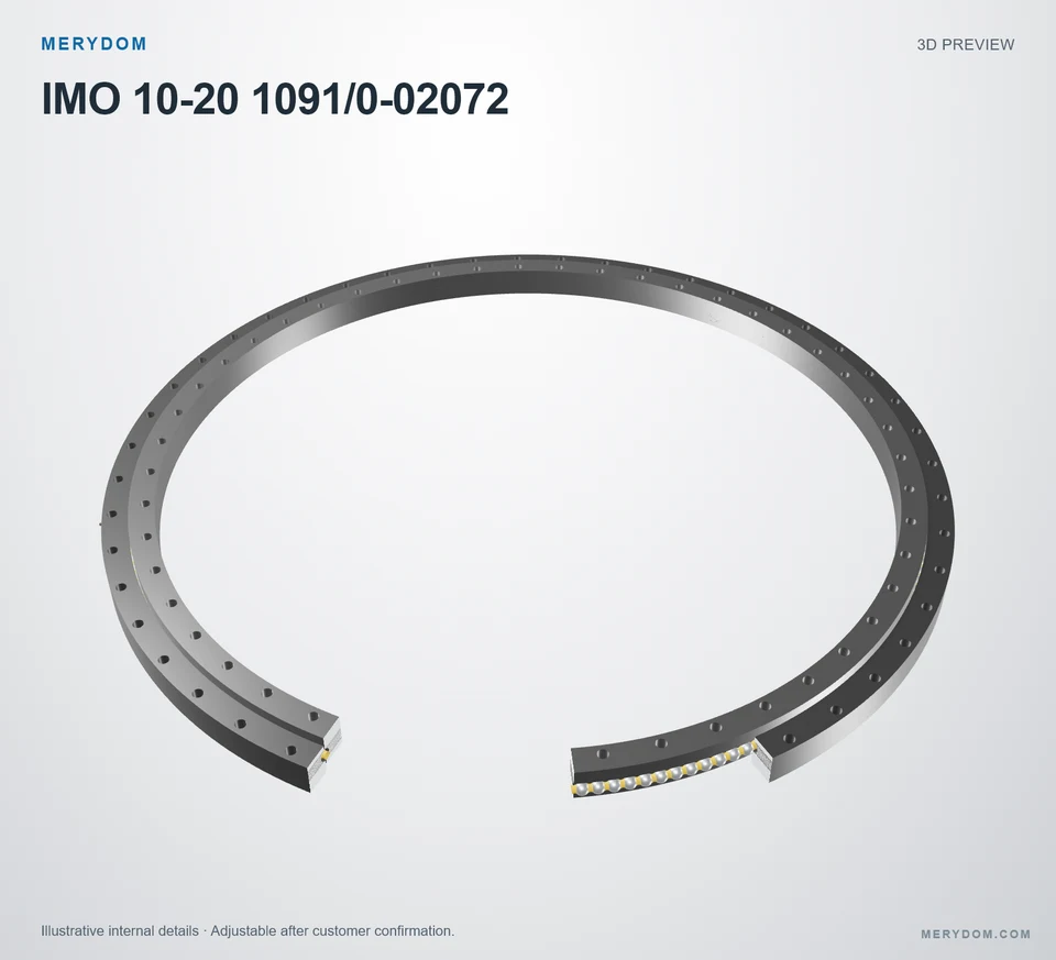 3D model preview of the MERYDOM replacement slewing bearing for IMO 10-20 1091/0-02072.