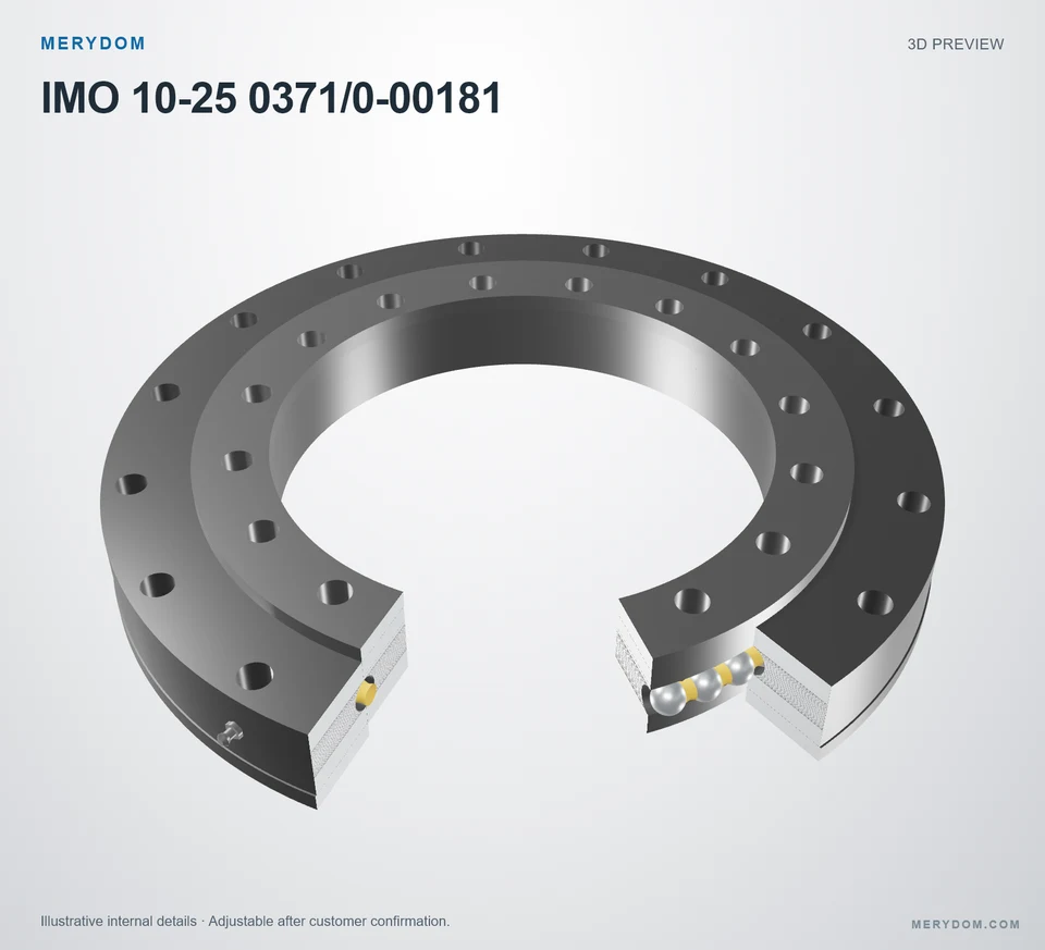 3D model preview of the MERYDOM replacement slewing bearing for IMO 10-25 0371/0-00181.