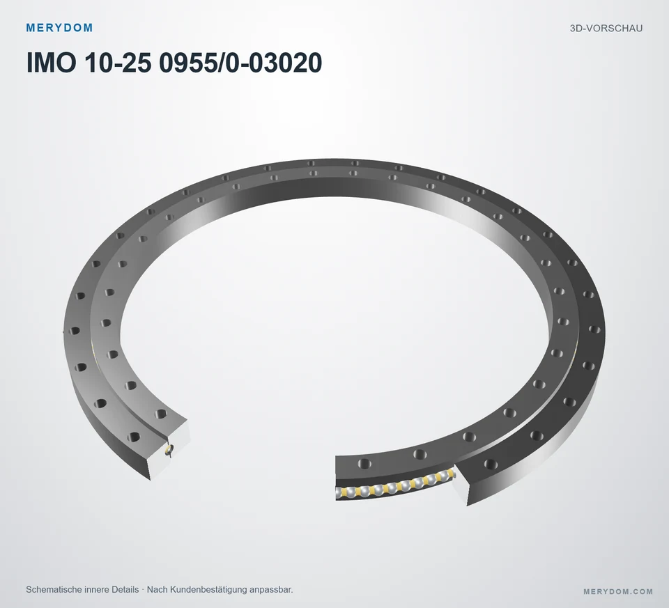 Vorschau des 3D-Modells des MERYDOM-Ersatzdrehkranzes für IMO 10-25 0955/0-03020.