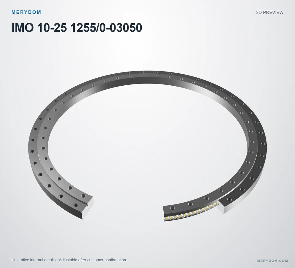 3D model preview of the MERYDOM replacement slewing bearing for IMO 10-25 1255/0-03050.