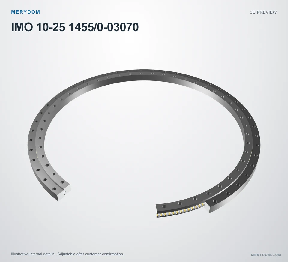 3D model preview of the MERYDOM replacement slewing bearing for IMO 10-25 1455/0-03070.